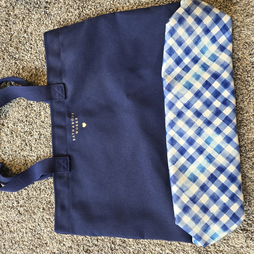 Bath & Body Works Gingham Blue Tote Bag